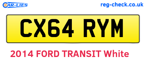 CX64RYM are the vehicle registration plates.