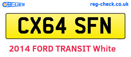 CX64SFN are the vehicle registration plates.