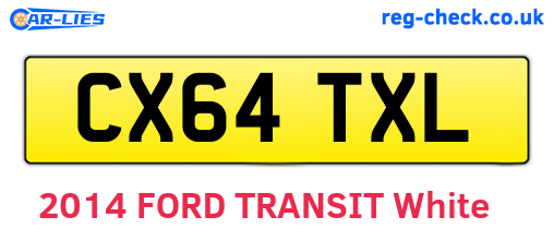 CX64TXL are the vehicle registration plates.