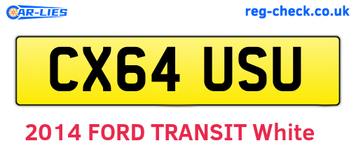 CX64USU are the vehicle registration plates.