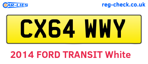 CX64WWY are the vehicle registration plates.