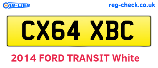 CX64XBC are the vehicle registration plates.