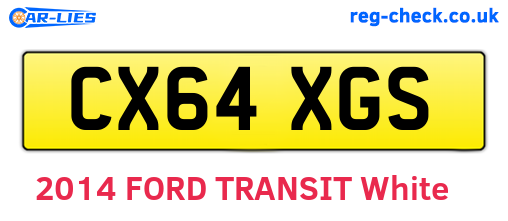 CX64XGS are the vehicle registration plates.