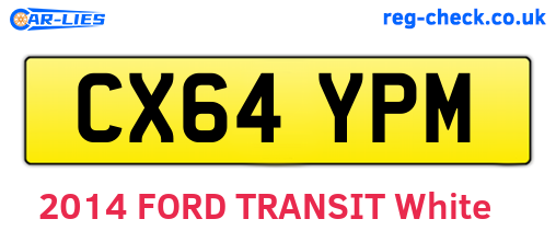 CX64YPM are the vehicle registration plates.