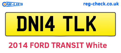 DN14TLK are the vehicle registration plates.