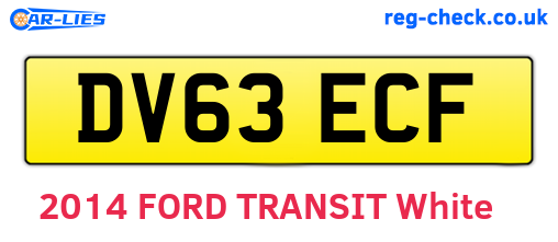 DV63ECF are the vehicle registration plates.