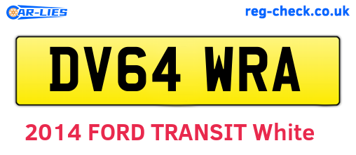 DV64WRA are the vehicle registration plates.