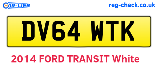 DV64WTK are the vehicle registration plates.