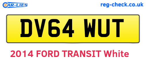 DV64WUT are the vehicle registration plates.