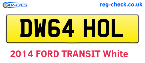 DW64HOL are the vehicle registration plates.