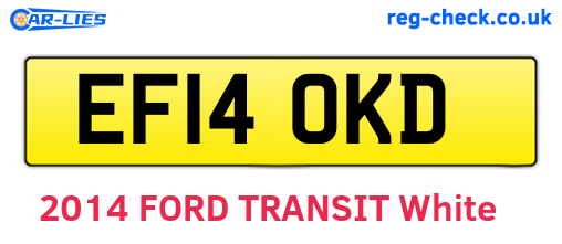 EF14OKD are the vehicle registration plates.