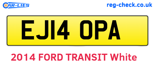 EJ14OPA are the vehicle registration plates.