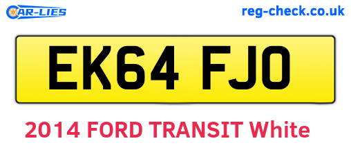 EK64FJO are the vehicle registration plates.
