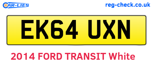 EK64UXN are the vehicle registration plates.