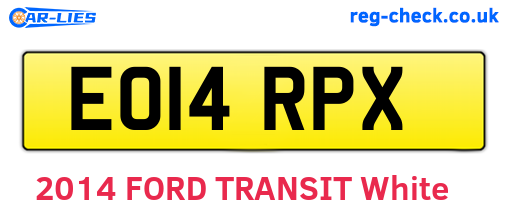 EO14RPX are the vehicle registration plates.