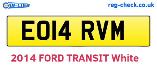 EO14RVM are the vehicle registration plates.