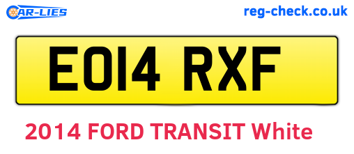 EO14RXF are the vehicle registration plates.