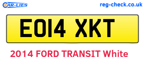 EO14XKT are the vehicle registration plates.