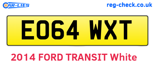 EO64WXT are the vehicle registration plates.