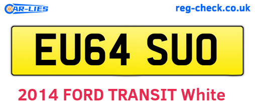 EU64SUO are the vehicle registration plates.