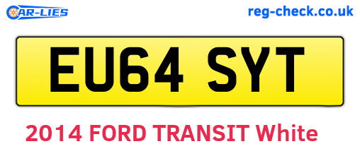 EU64SYT are the vehicle registration plates.