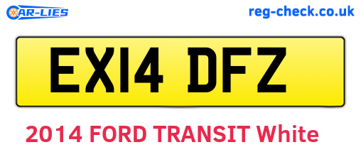 EX14DFZ are the vehicle registration plates.