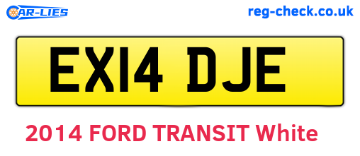 EX14DJE are the vehicle registration plates.