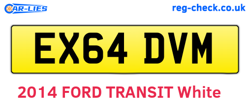 EX64DVM are the vehicle registration plates.