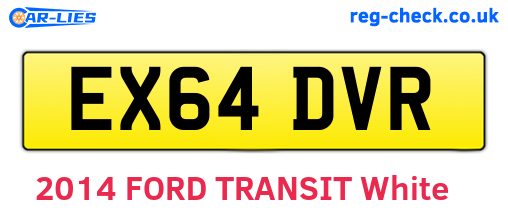 EX64DVR are the vehicle registration plates.