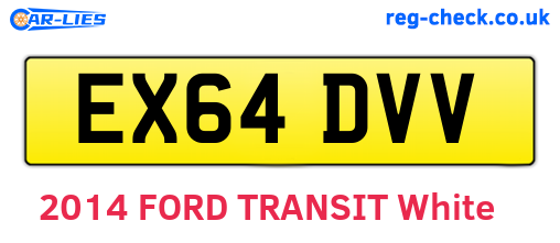 EX64DVV are the vehicle registration plates.