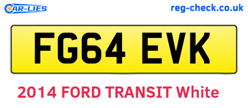 FG64EVK are the vehicle registration plates.