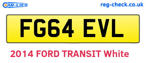 FG64EVL are the vehicle registration plates.