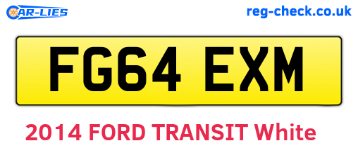 FG64EXM are the vehicle registration plates.
