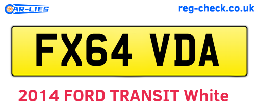 FX64VDA are the vehicle registration plates.