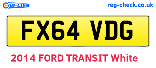 FX64VDG are the vehicle registration plates.