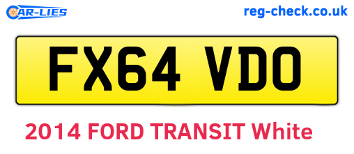FX64VDO are the vehicle registration plates.