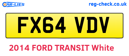 FX64VDV are the vehicle registration plates.