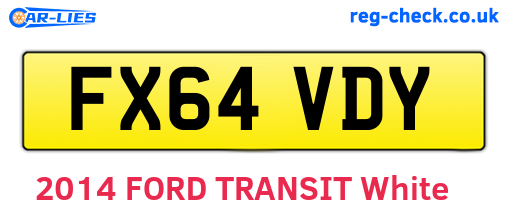 FX64VDY are the vehicle registration plates.
