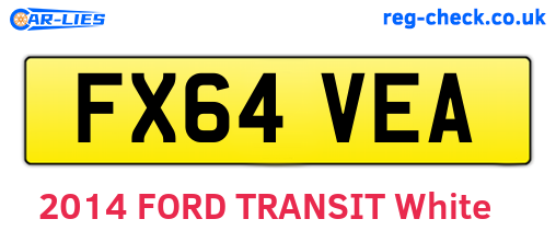 FX64VEA are the vehicle registration plates.