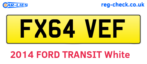 FX64VEF are the vehicle registration plates.