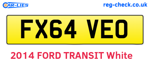 FX64VEO are the vehicle registration plates.