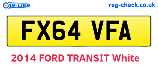 FX64VFA are the vehicle registration plates.