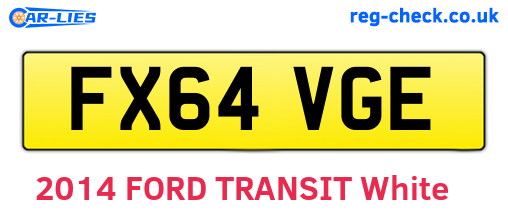 FX64VGE are the vehicle registration plates.