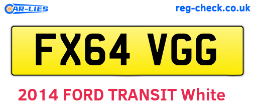 FX64VGG are the vehicle registration plates.