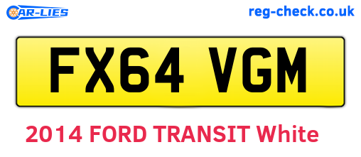 FX64VGM are the vehicle registration plates.