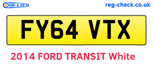 FY64VTX are the vehicle registration plates.