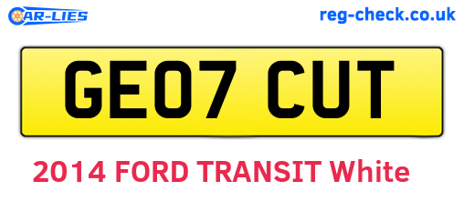 GE07CUT are the vehicle registration plates.