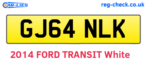 GJ64NLK are the vehicle registration plates.