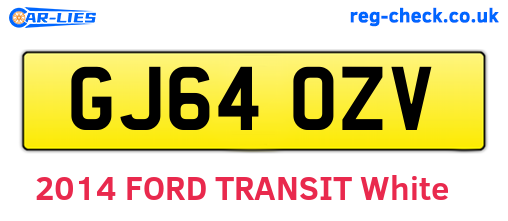 GJ64OZV are the vehicle registration plates.