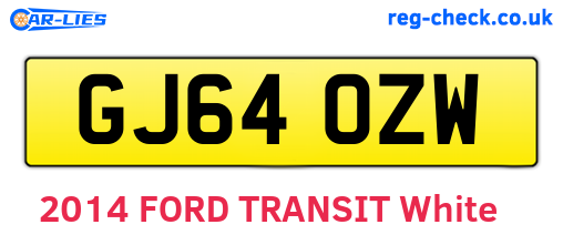 GJ64OZW are the vehicle registration plates.
